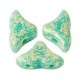 Les perles par Puca® Hélios beads Opaque green turquoise splash 63130/94401